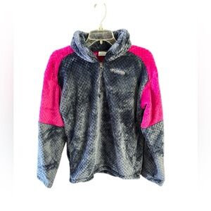 Columbia ZL girls blue and pink fleece pullover